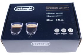 Cups - Dlsc300 5513284431 The Espresso Collection 90ml Set Of 6 Double Wall Glasses [Delonghi]