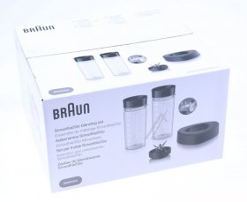 Braun Home Appliance Accesories - Brsk002 Ax22310002 Smoothie2go Mix-set (2x To-go-flasche Mit Deckeln 1x Zerkleinerergruppe Und Unterteil)