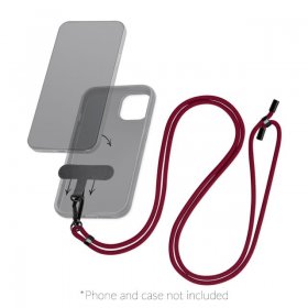 Mobilize Shoulder Strap - 28710 Universal Landyard Mobile Phone Chain Bordeaux