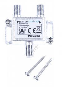 Axing Aerial Distributor 1-way - Abzweiger, 1-fach, 20 Db, 5 -1218 Mhz, F-buchse, Premium-line