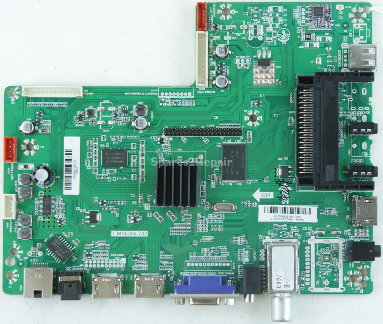 Blaupunkt 49/148Z-GB-11B-FGUX-UK - Main AV - A16020825 - T.MS6308.702 - LC490DUY-SHA1