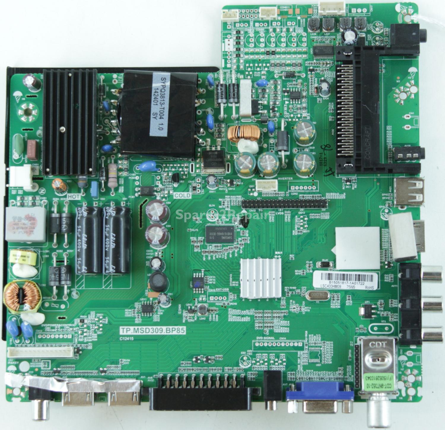 Blaupunkt 40/133I-WB-5B2-FHBKUP-EU - Main Board - TP.MSD309.BP85 - C12415 - LSC400HM09 - 4502441-3
