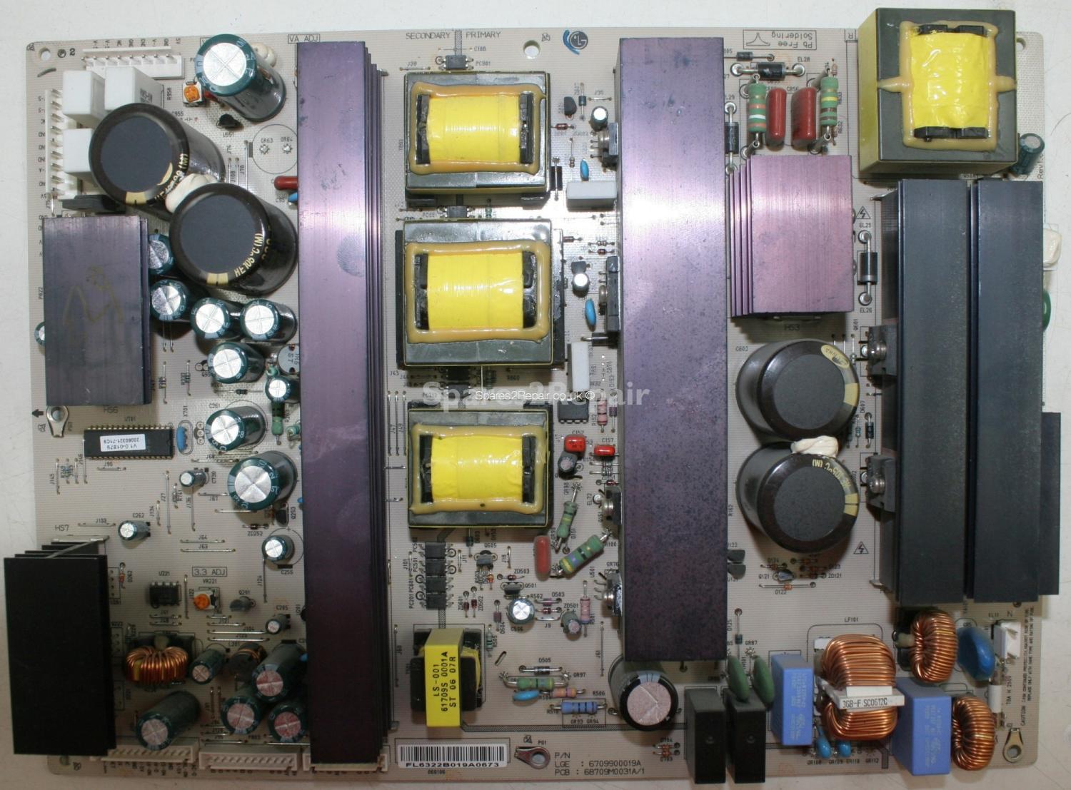 LG 42PC1DV - PSU - 68709M0031A/1 - 6709900019A - 2300KEG002A-F - YPSU-J011A Rev1.0