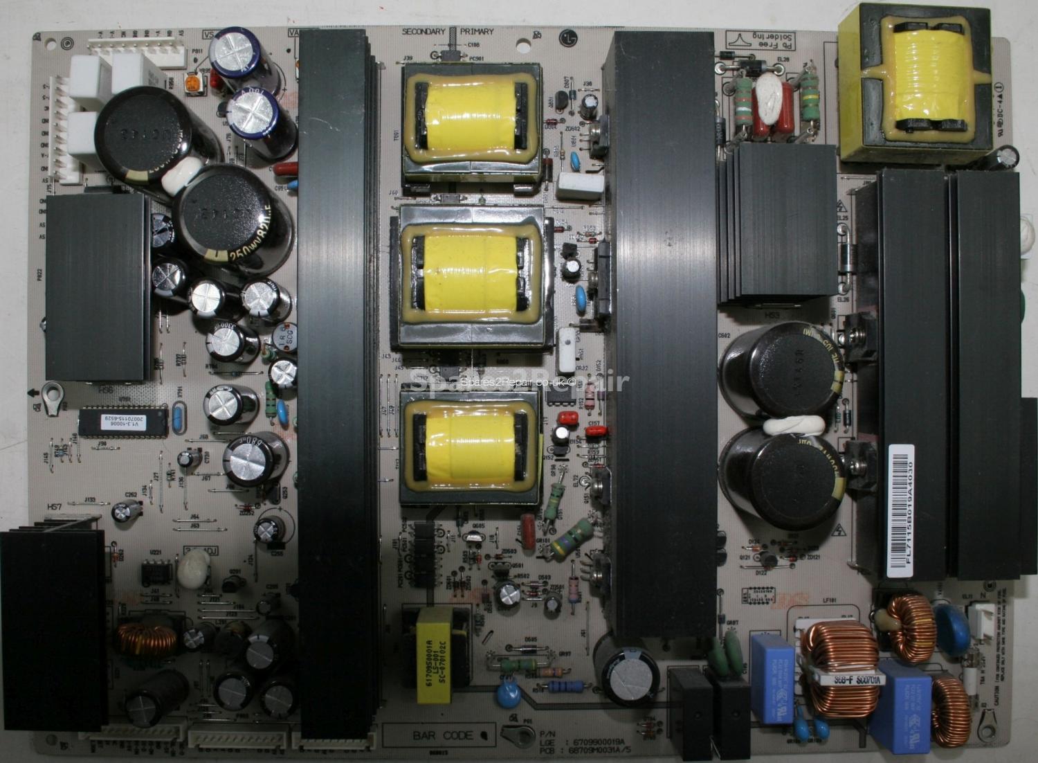 LG 42PC1DV - PSU - 6709900019A - 68709M0031A-5 - 2300KEG002B-F - YPSU-J011A - Rev1.2