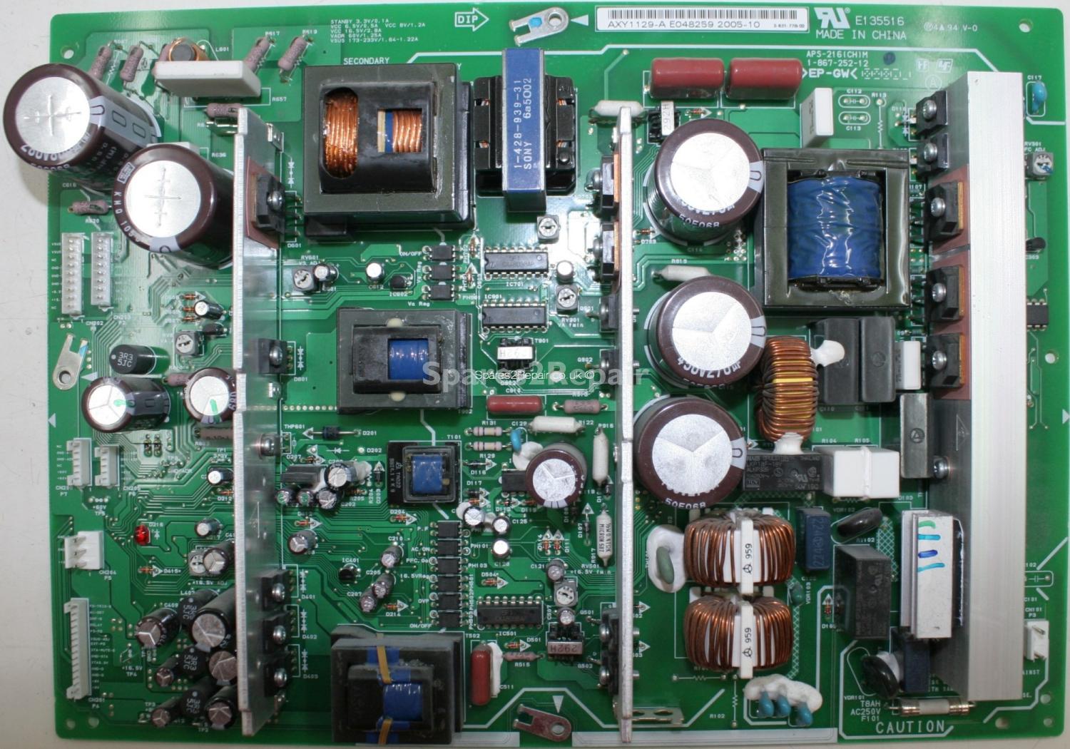 Pioneer PDP-506PE - PSU - 1-867-252-12 - APS-216(CH)M - AXY11129-A