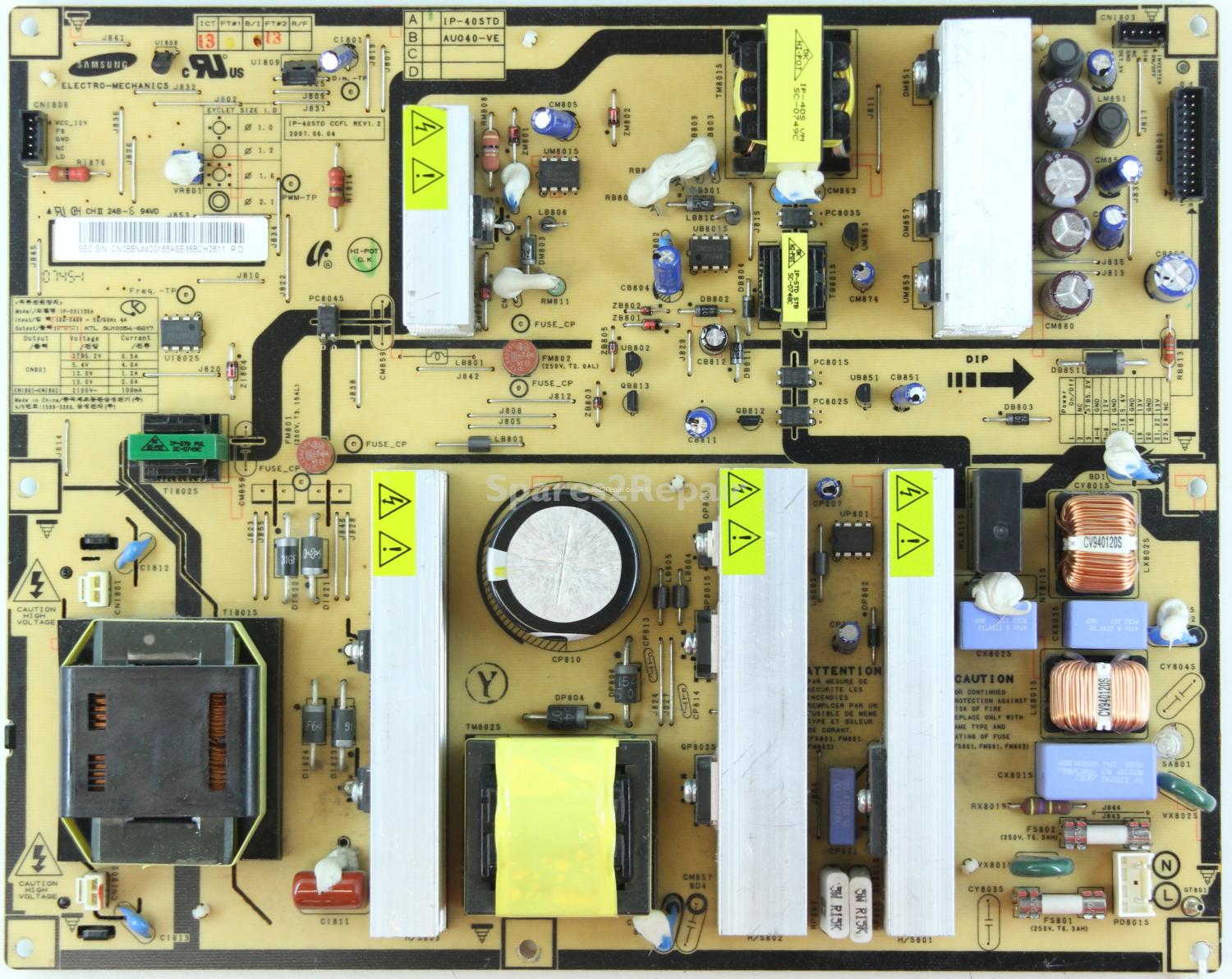 Samsung LE40R87BD - PSU - BN44-00165A - IP-231135A - IP-40STD CCFL REV1.2 - SU10054-6017