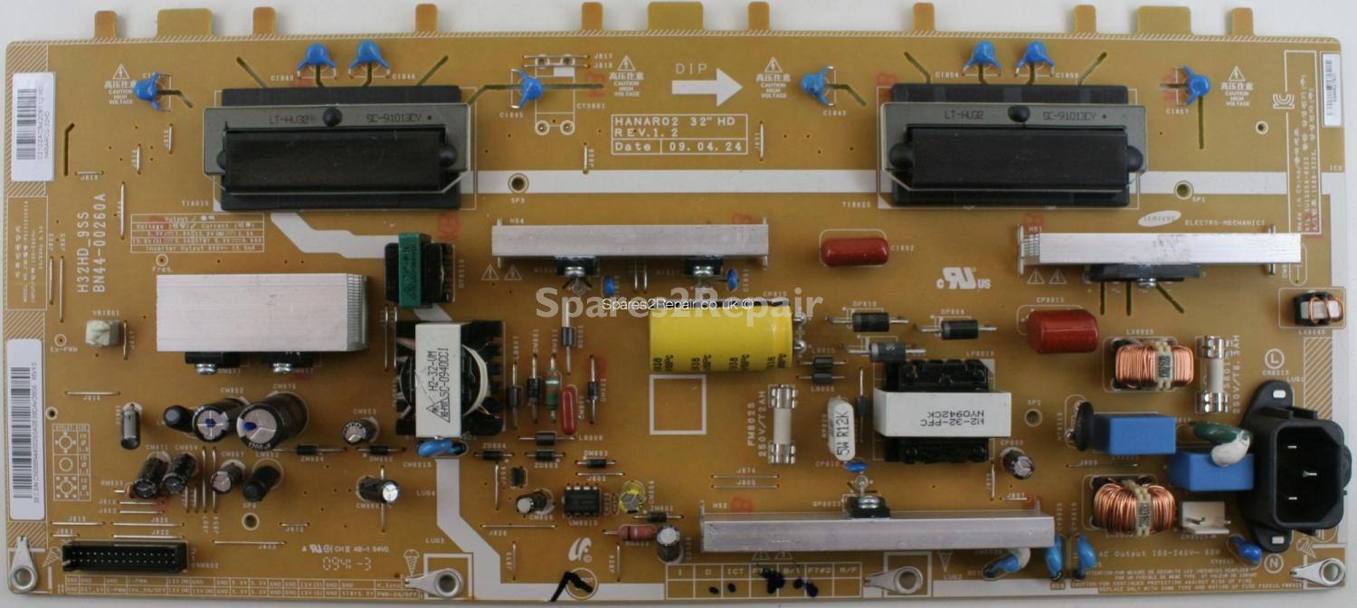 Samsung LE32B450C4W - Power Inverter - BN44-00260A - Rev 1.2 - LJ97-02102A - PSIV121C01A - H32HD-9SS - SU10054-8023