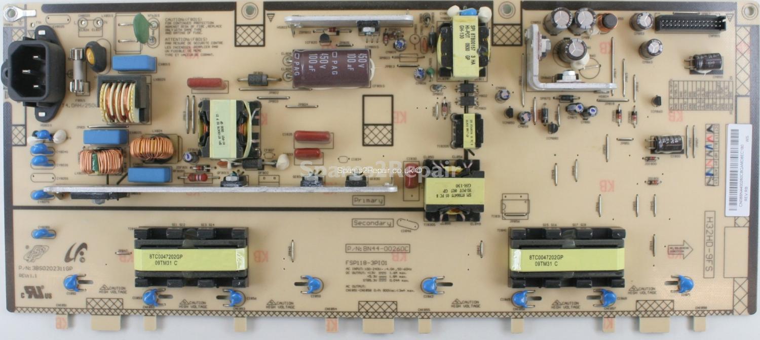 Samsung LE32B450C4W - Power Inverter - BN44-00260C Rev RB- 3BS0202311GP - Rev 1.1 - FSP118-EPI01 - H32HD-9FS
