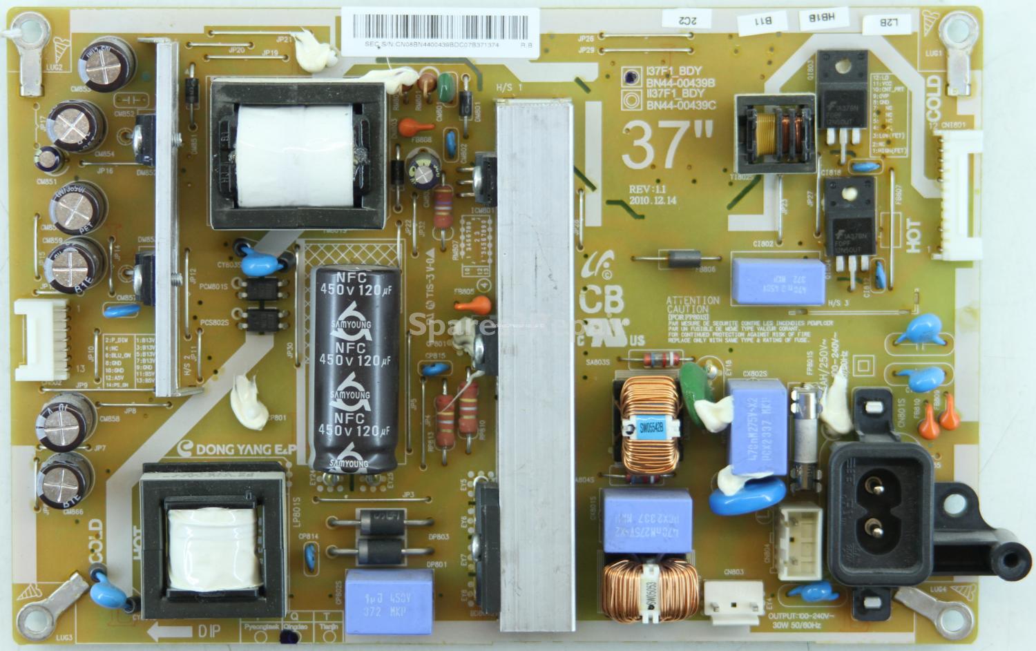 Samsung LE37D580K2K - PSU - BN44-00439B - REV:1.1 - I37F1_BDY