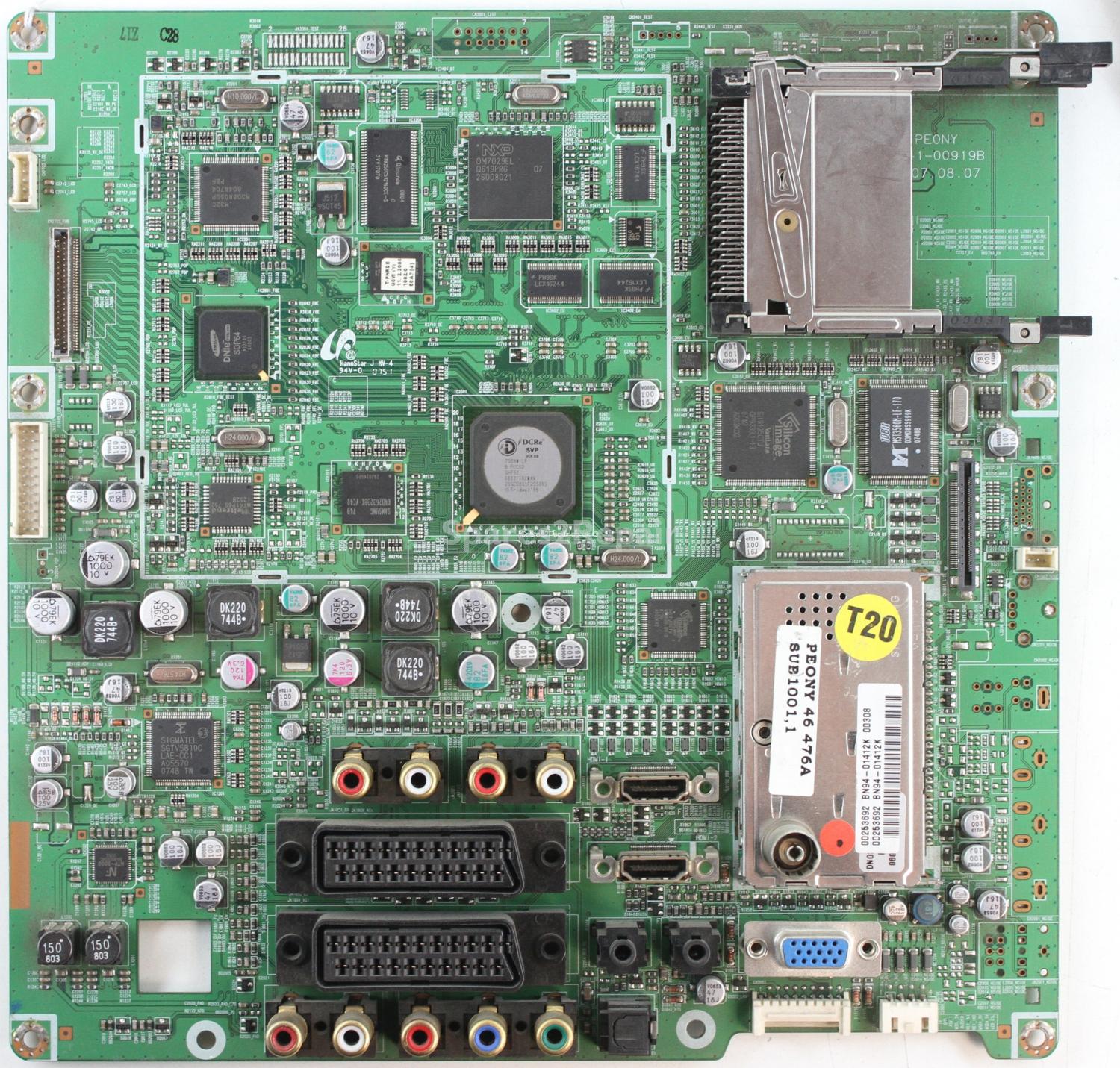 Samsung LE46F86BD - Main AV - BN41-00919B - BN94-01412K - PEONY