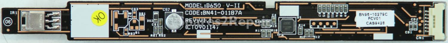 Samsung LE55B650T2W - IR + Touch Controls - BN41-01187A - B650 V-II - V1.1 - CT090114 - BN96-10279C