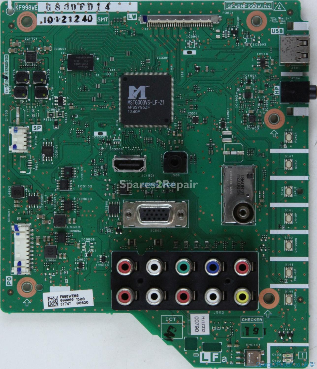 Sharp LC-32LE240M - Main AV - QPWBNF998WJN4 - KF998WE - F998WEM6