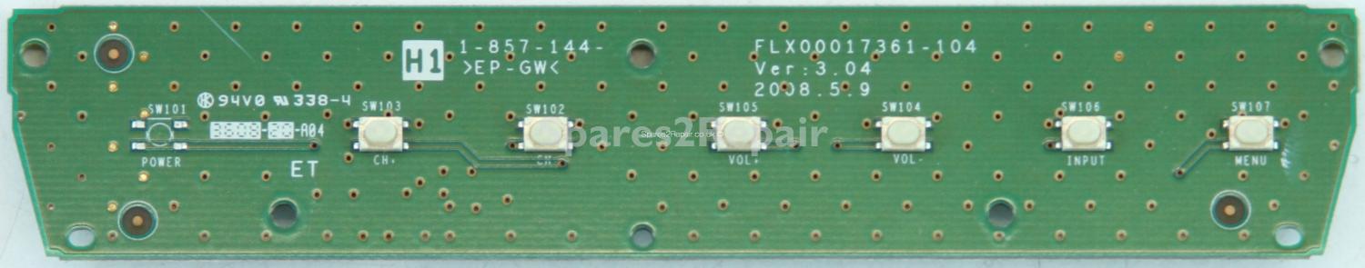 Sony KDL-26L4000 - Buttons - FLX00017361-104 - Ver 3.04 - 1-857-144 (Without Plastic)