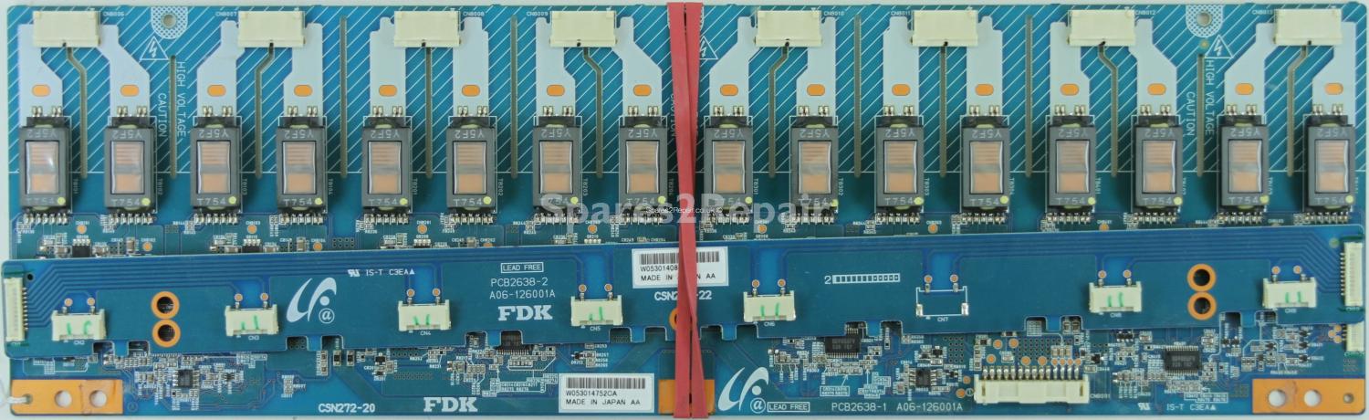 Sony KDL-V32A12U - Inverter - CSN272-20 PCB2638-1 - PCB2638-2 - A06-126001A - CSN272-22