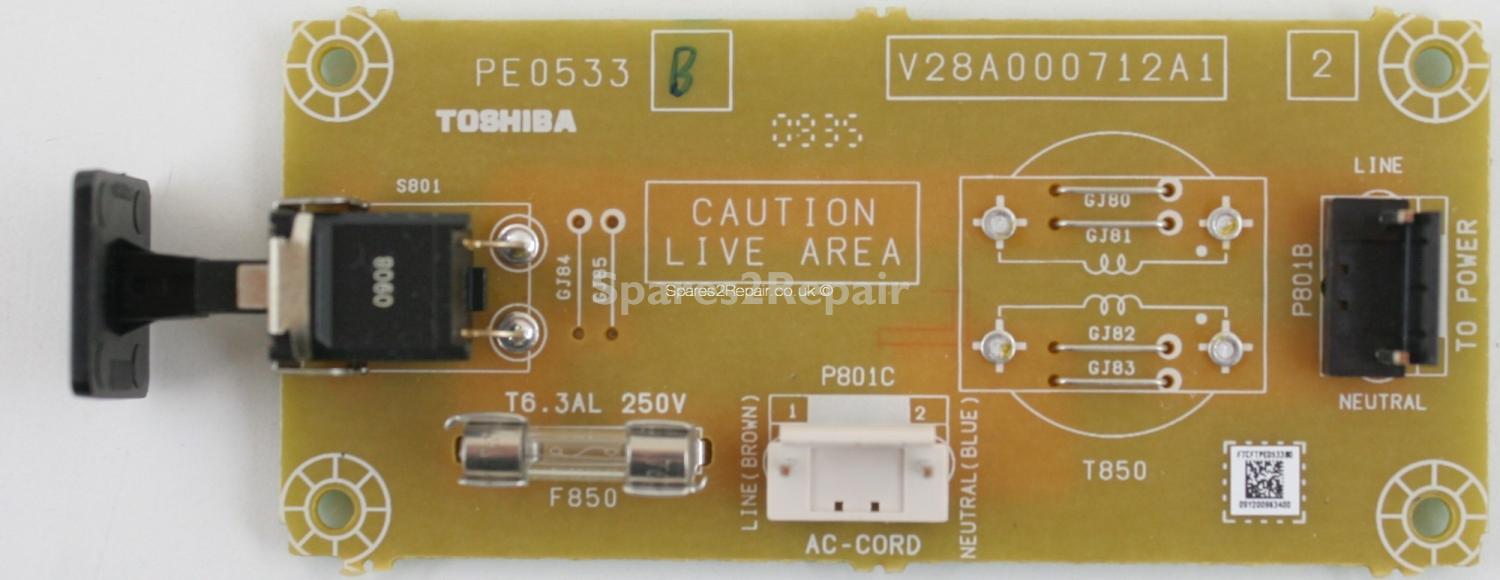 Toshiba 42AV635D - Power Switch - PE0533 B - PE0533 H - V28A000712A1