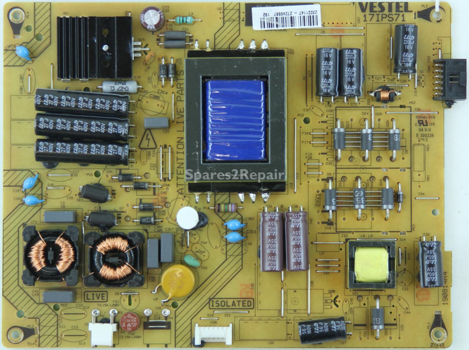 Toshiba 50 Inch - PSU - 23221147 - 17IPS71 - 190814R4