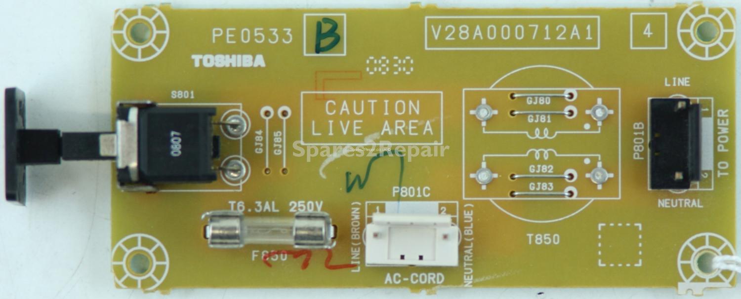 Toshiba 42XV553D - Power Switch - PE0533 - B - V28A000712A1