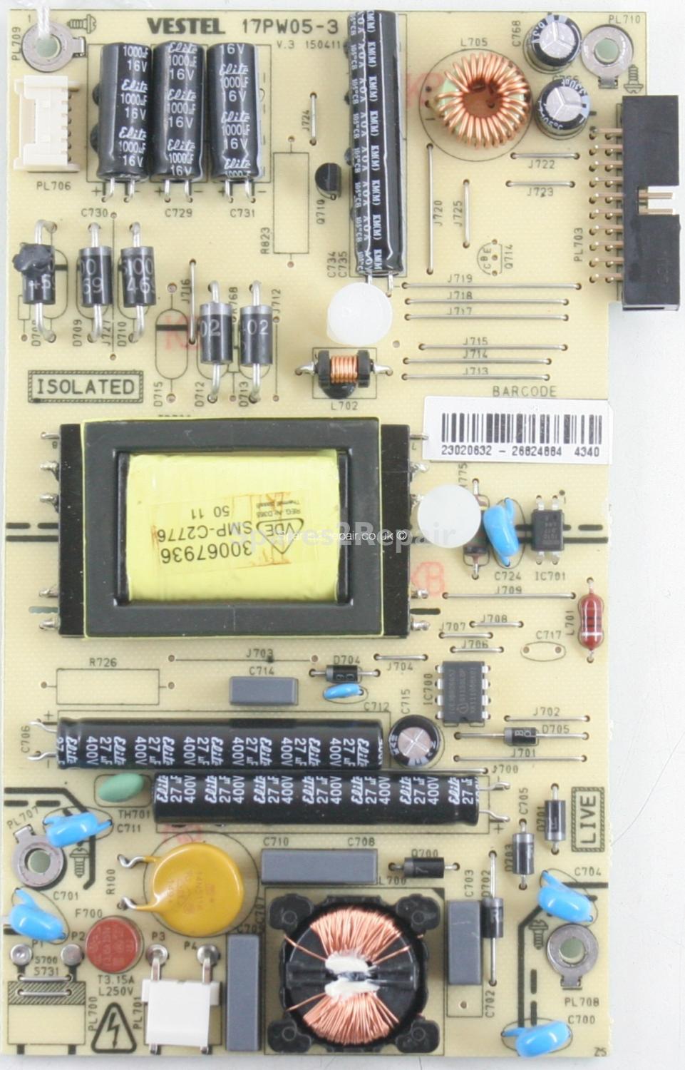 Toshiba 19BL502B - PSU - 17PW05-3 V.3 - 150411 - 23020632