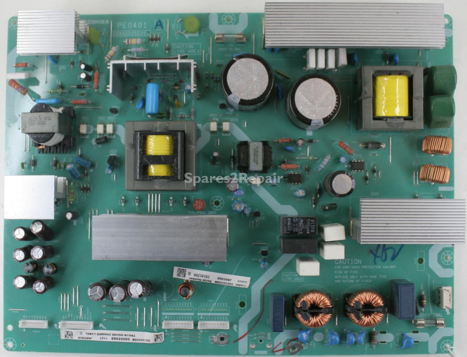 Toshiba 52ZF355DB PSU - PE0401 - V28A00055301